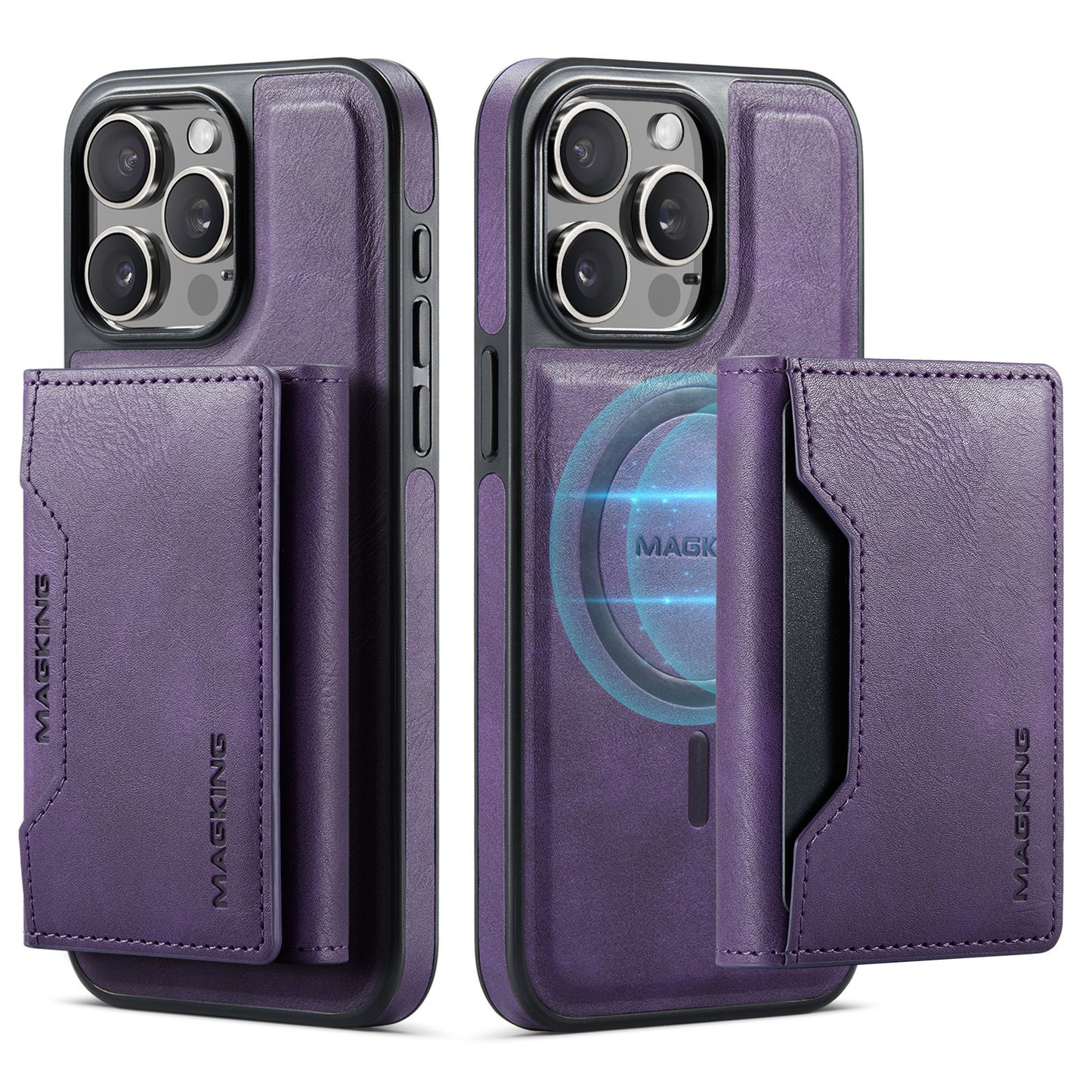 Card-inserting Wireless Leather-filled Mobile Phone Protective Cover