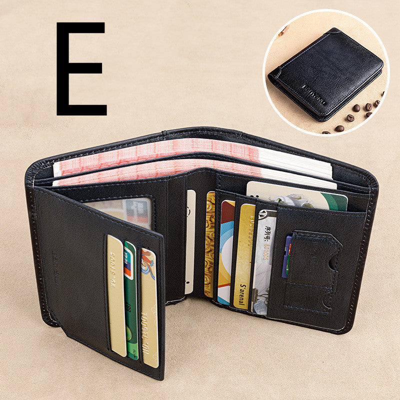Anti-theft Brush Ultra-thin First Layer Cowhide Short Leather Driver's License Wallet