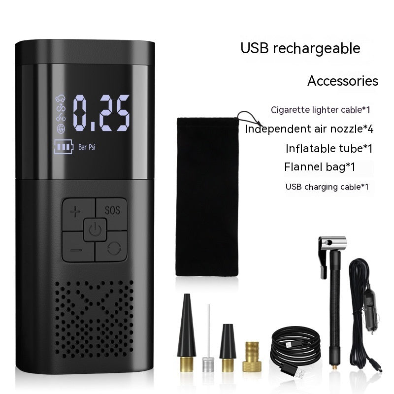 portable electric air compressor or tire inflator