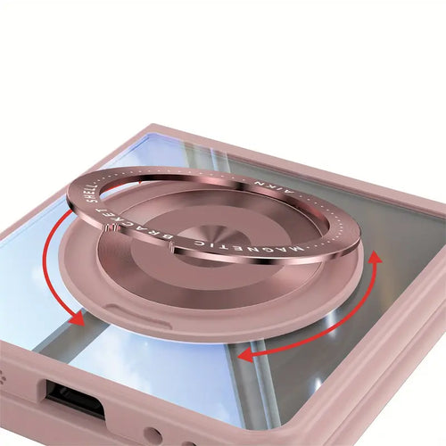 Magnetic Ring Kickstand Case with Tempered Glass
