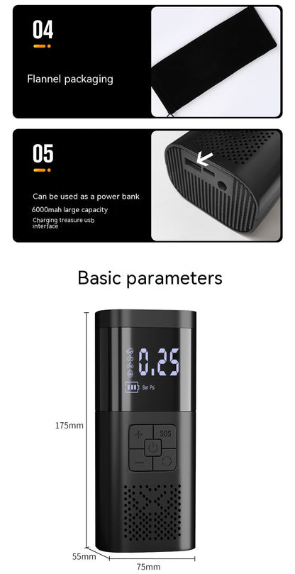 portable electric air compressor or tire inflator