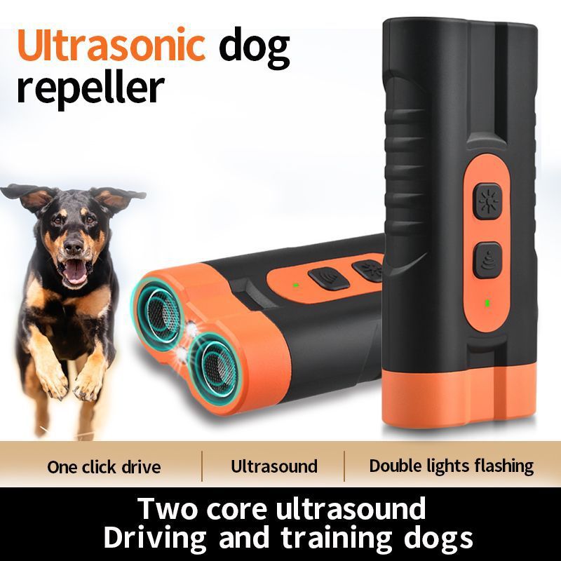 Dog Drives Ultrasonic Two-head Sound Wave Bark Stopper Torch Dog Repellent Artifact