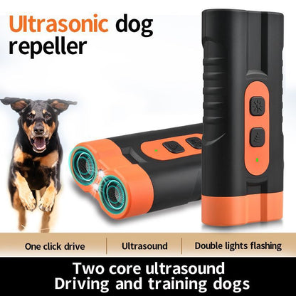 Dog Drives Ultrasonic Two-head Sound Wave Bark Stopper Torch Dog Repellent Artifact