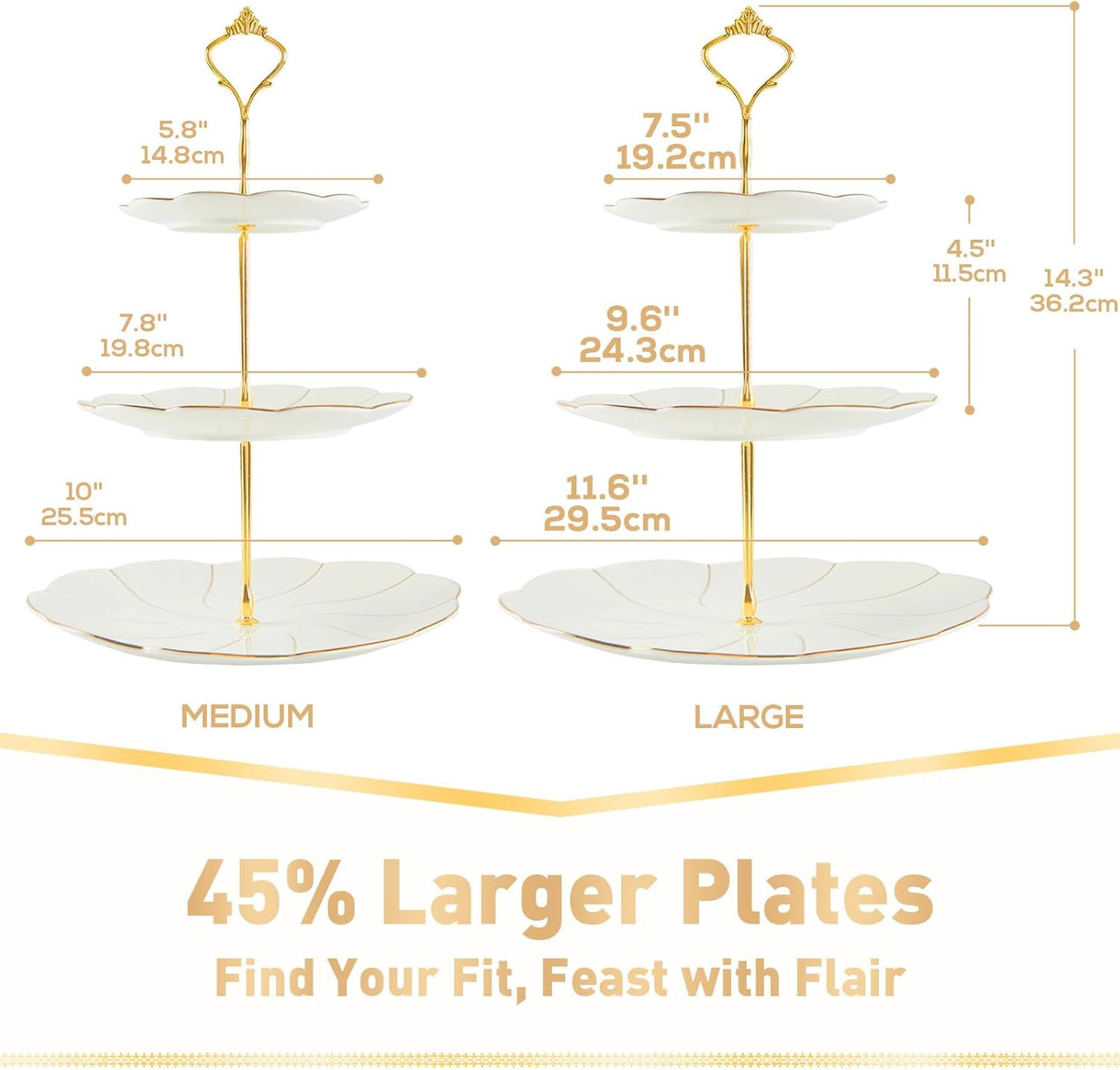 European-style Three-tier Cake Tray Dessert Tray