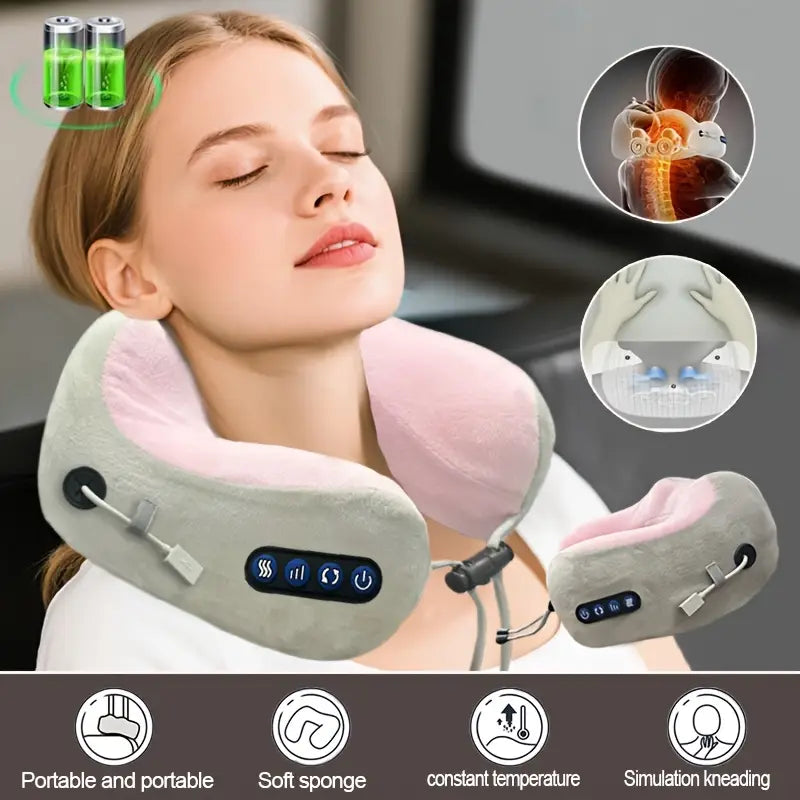 U Shaped Massage Pillow Neck Massage Device Electric Neck Massager Apparatus Shoulder Back Cervical Massager For Body Relaxation
