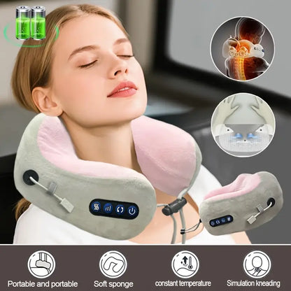U Shaped Massage Pillow Neck Massage Device Electric Neck Massager Apparatus Shoulder Back Cervical Massager For Body Relaxation