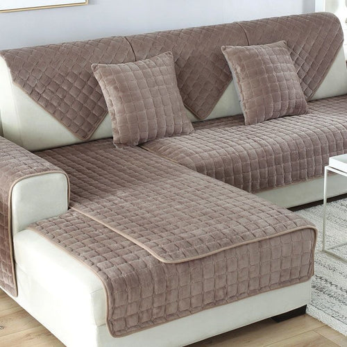 Cross-border Thickened Fleece Sofa Cushion Non-slip Cushion Autumn And Winter