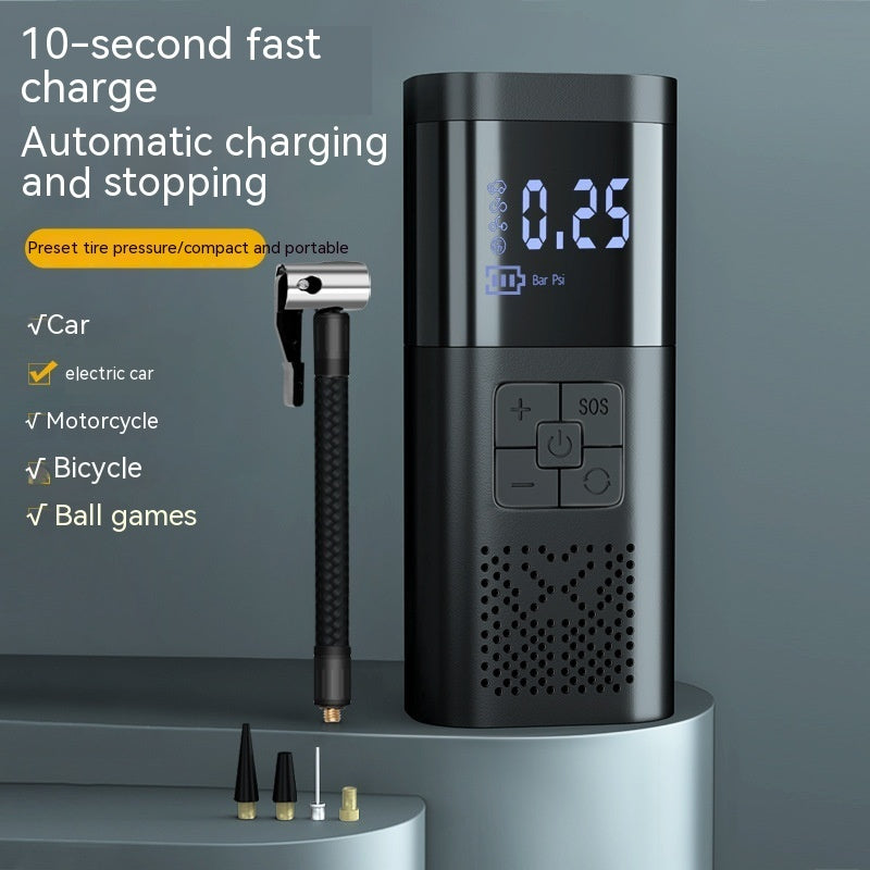 portable electric air compressor or tire inflator