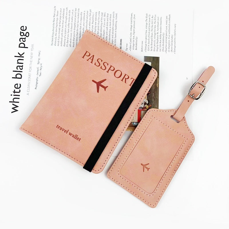 PU Leather Anti-magnetic Passport Holder Luggage Tag Suit