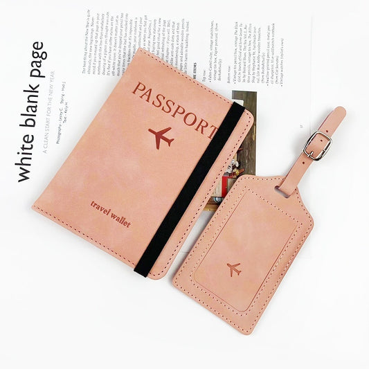PU Leather Anti-magnetic Passport Holder Luggage Tag Suit