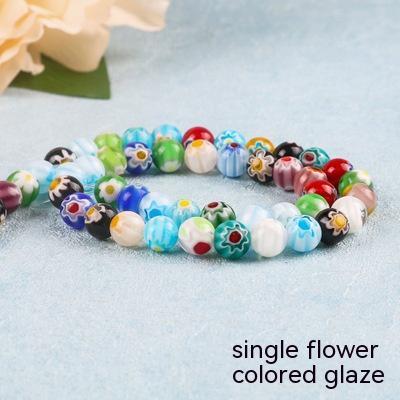 Mixed Color Bouquet Mille-fleurs Colored Glaze Single Flower Colored Glaze Micro Glass Bead