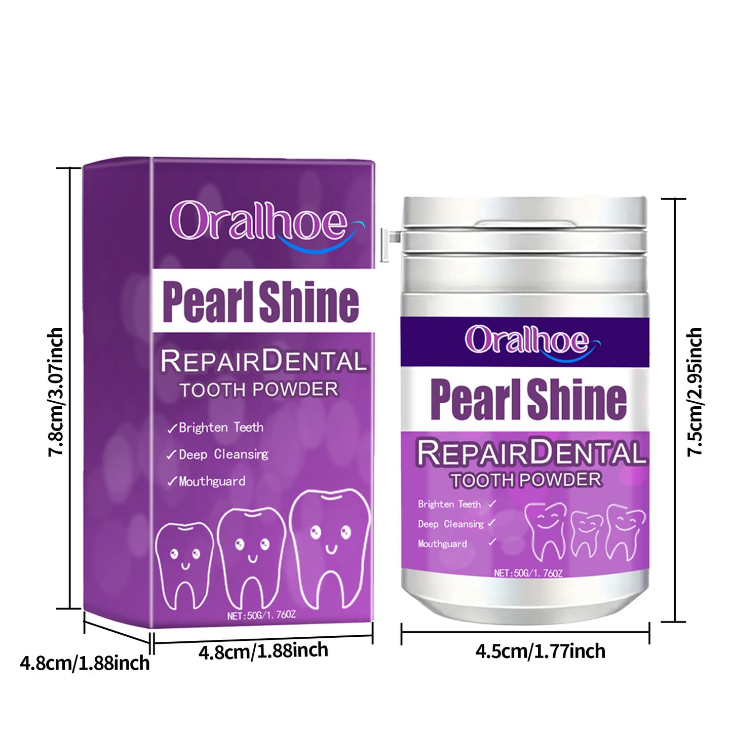 Purple Whitening Dental Powder Remove Residue