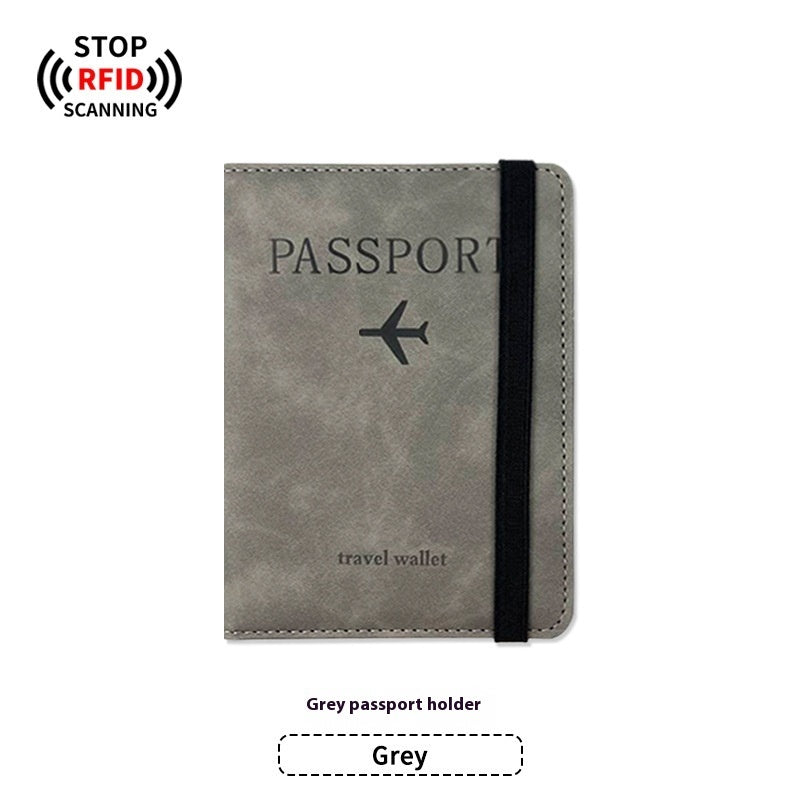 PU Leather Anti-magnetic Passport Holder Luggage Tag Suit