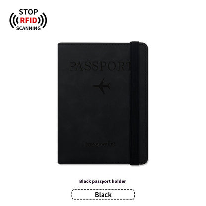 PU Leather Anti-magnetic Passport Holder Luggage Tag Suit