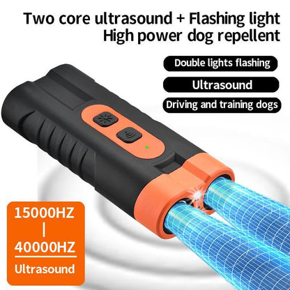 Dog Drives Ultrasonic Two-head Sound Wave Bark Stopper Torch Dog Repellent Artifact