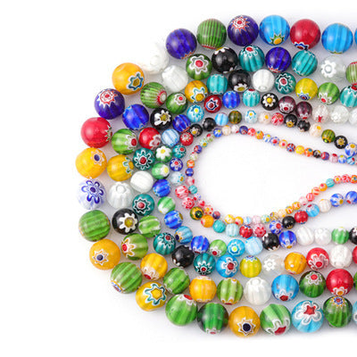 Mixed Color Bouquet Mille-fleurs Colored Glaze Single Flower Colored Glaze Micro Glass Bead