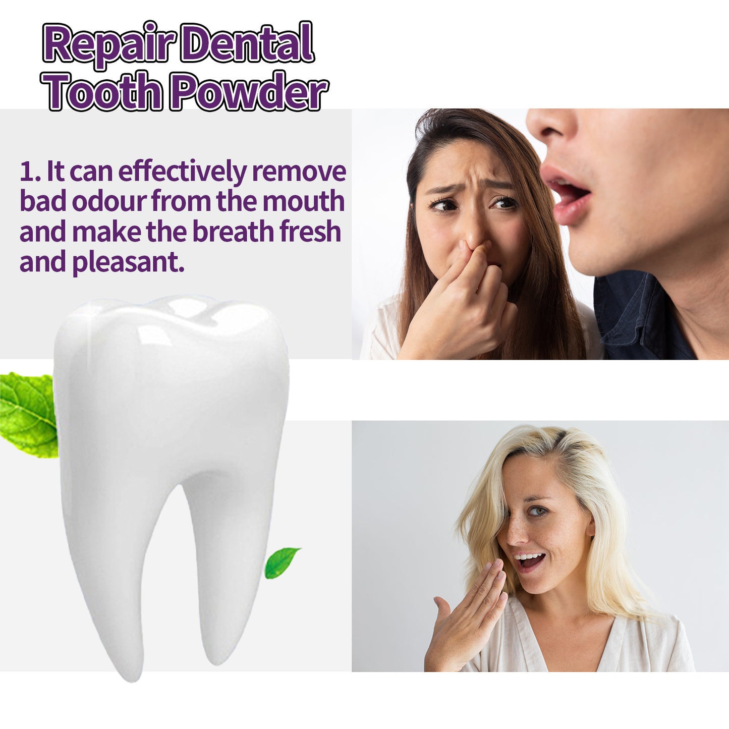 Purple Whitening Dental Powder Remove Residue